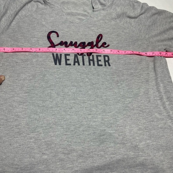 Lane Bryant Plus Size Gray Hoodie Sweatshirt “Snuggle weather “ size 18/20 - Picture 9 of 10